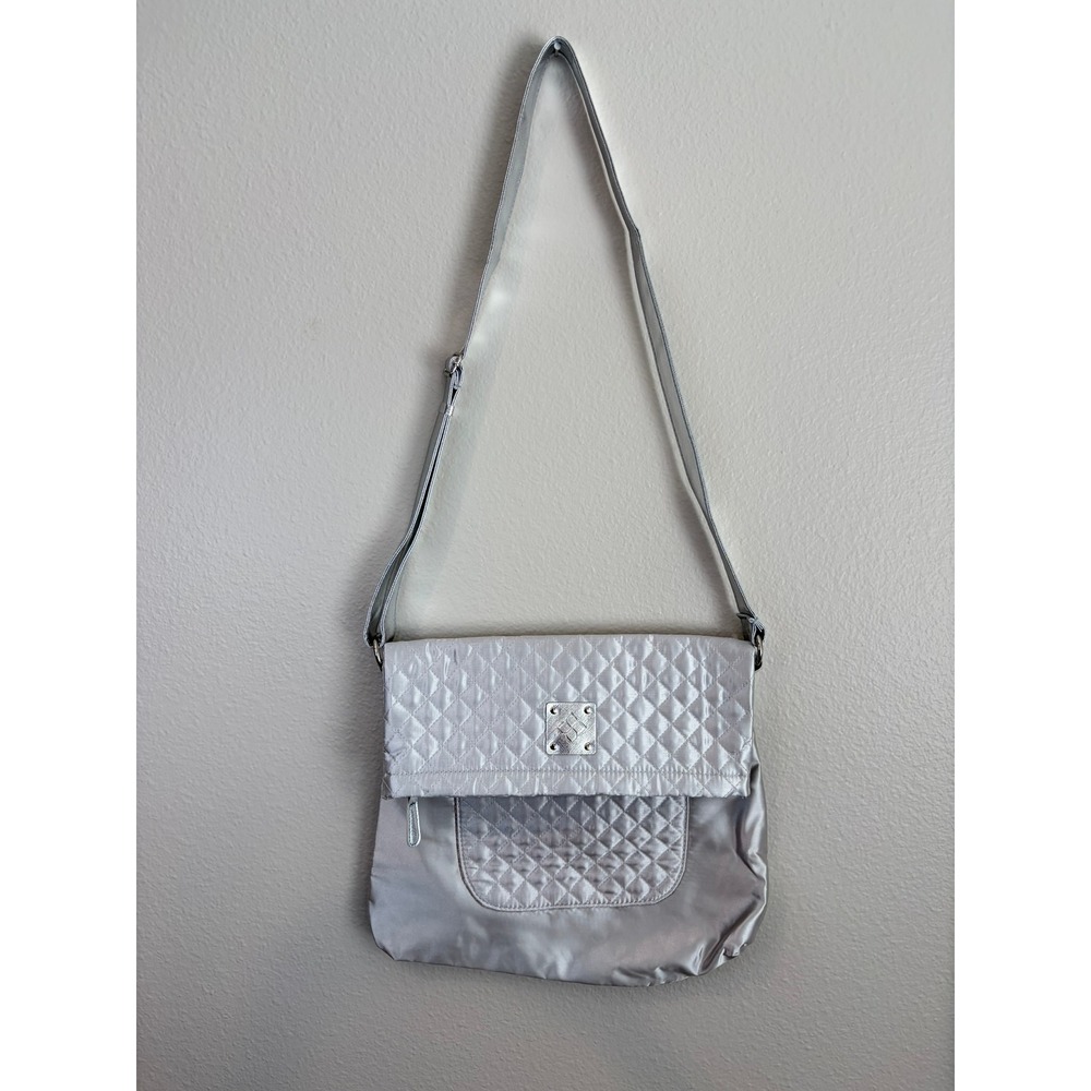 Crossbody Bag Women Silver NWOT Quilted Metallic Travel Chic Y2K Festival Purse
